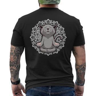 Chat Drôle Mignon Yoga Méditation Miau Kawaii Propriétaire De Chat Manche Longue T-shirt imprimé au dos - Cadeauxyz