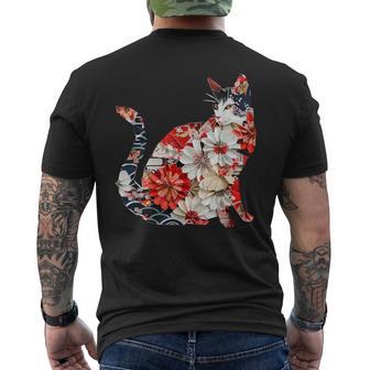 Chat Origami Chats Fleurs De Cerisier Japonais Japon T-shirt imprimé au dos - Cadeauxyz