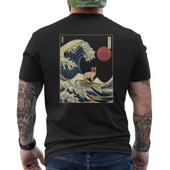 Chatiamois Japonais Kanagawaague Drôleurf Animal T-shirt imprimé au dos - Cadeauxyz