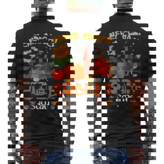 Cheer Coach Gobble Squad Turkey Thanksgiving Men's Back Print T-Shirt | Mazezy