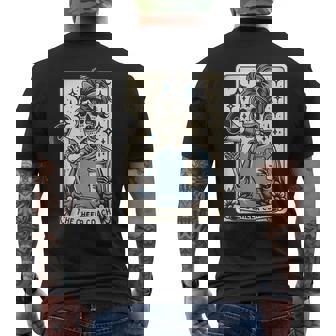 Cheer Coach Tarot Card Skeleton Cheerleading Coach Halloween Men's Back Print T-Shirt | Mazezy