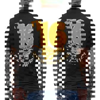 Cheetah 16th Birthday Party Jungle Safari Wild Cat Wildlife Men's Back Print T-Shirt | Mazezy