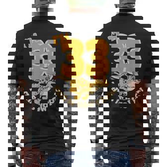 Cheetah 33rd Birthday Party Jungle Safari Wild Cat Wildlife Men's Back Print T-Shirt | Mazezy