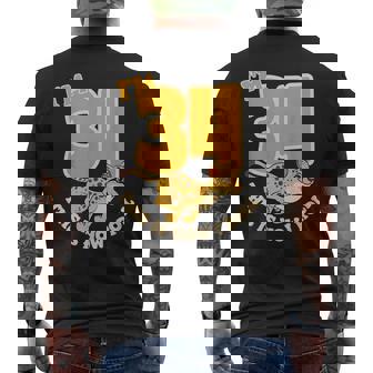 Cheetah 34th Birthday Party Jungle Safari Wild Cat Wildlife Men's Back Print T-Shirt | Mazezy