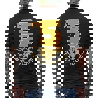 Cheetah 5th Birthday Party Jungle Safari Wild Cat Wildlife Men's Back Print T-Shirt | Mazezy