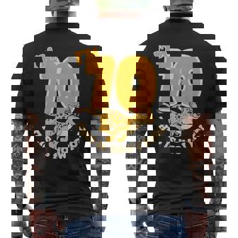 Cheetah 70th Birthday Party Jungle Safari Wild Cat Wildlife Men's Back Print T-Shirt | Mazezy