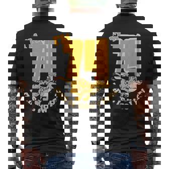 Cheetah 74th Birthday Party Jungle Safari Wild Cat Wildlife Men's Back Print T-Shirt | Mazezy