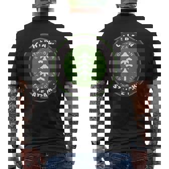 Cheraw State Park South Carolina SC Tree Badge Vacation Men's Back Print T-Shirt | Mazezy