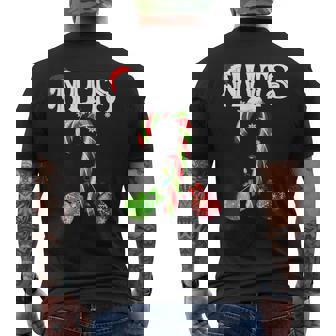 Chest Nuts Christmas Candy Cane Chestnuts Santa Hat Tees Men's Back Print T-Shirt | Mazezy