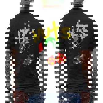 Chest Nuts Couples Matching Family Holiday Saying Men's Back Print T-Shirt | Mazezy