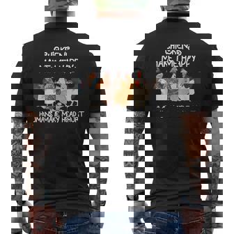 Chickens Make Me Happy Humns Make Farmer Farm Lover Men's T-shirt Back Print - Monsterry