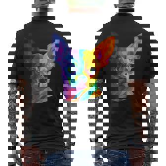 Chihuahua Pop Art Portrait For Dog Owners Men's Back Print T-Shirt | Mazezy