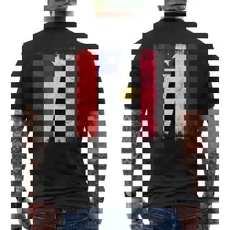 Chile Egypt Half Flag Chilean Egyptian Heritage Men's Back Print T-Shirt | Mazezy