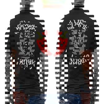 Chili Hot Pepper Spicy Food Chillis Kawaii Men's Back Print T-Shirt | Mazezy