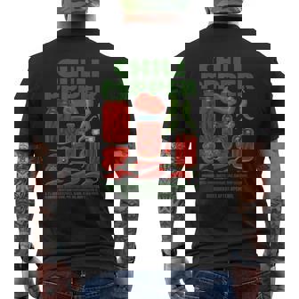 Chili Pepper Food Lover Cook BBQ Chili Men's Back Print T-Shirt | Mazezy