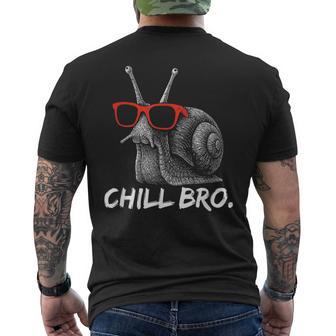 Chill Bro – Lustigeschnecke Mitonnenbrille Gamer T-Shirt mit Rückendruck - Geschenkecke