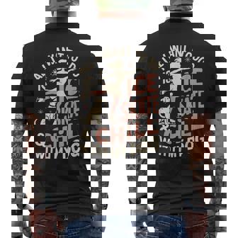 Chill With Dog Figure Skate Ice Skating Figure Skating Men's Back Print T-Shirt | Mazezy