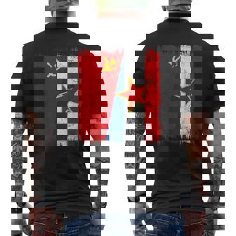 China Yugoslavia Half Flag Chinese Yugoslavian Heritage Men's Back Print T-Shirt | Mazezy