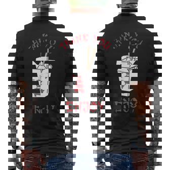 Chinese Takeaway Food Box Thank You Enjoy Asian Men's T-shirt Back Print - Monsterry