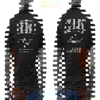 Chino CA J01 Vintage Athletic Sports Men's Back Print T-Shirt | Mazezy