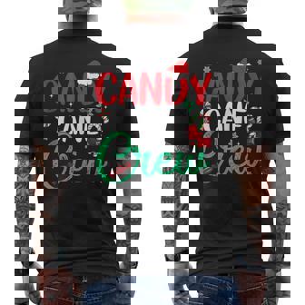 Christmas Candy Cane Holiday Family Matching Pajama PJ Tank Top Men's Back Print T-Shirt | Mazezy