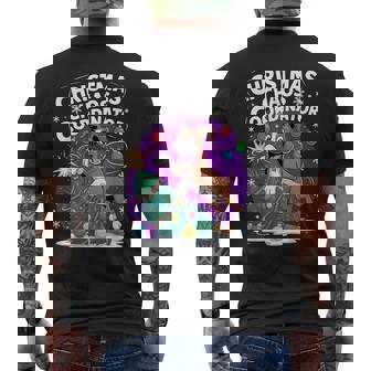 Christmas Chaos Coordinator Xmas Puppy Christmas Boxer Men's Back Print T-Shirt | Mazezy