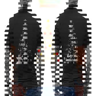 Christmas Chess Piece Ornaments Tree Lights Xmas Boys Men Men's Back Print T-Shirt | Mazezy