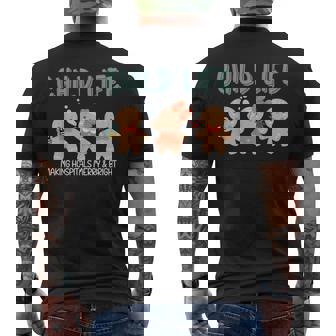 Christmas Child Life Specialist Gingerbread CLS CCLS Therapy Men's Back Print T-Shirt | Mazezy