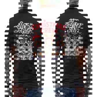 Christmas Crew Xmas Puppy Dog Christmas Australian Shepherd Men's Back Print T-Shirt | Mazezy