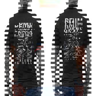 Christmas Flag Football Players Holiday Men's Back Print T-Shirt | Mazezy