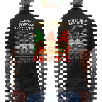 Christmas With My Gnomies Men's Back Print T-Shirt | Mazezy