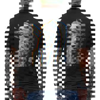 Christmas Goat For Music Festivals Ravers EDM Xmas Party Men's Back Print T-Shirt | Mazezy