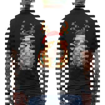 Christmas Lights Guinea Pig Santa Hat Guinea Pig Xmas Boys Men's Back Print T-Shirt | Mazezy