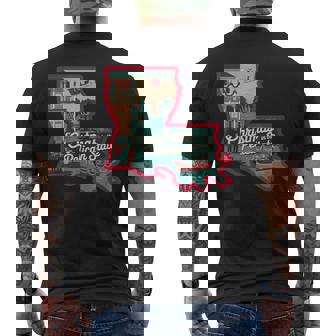 Christmas In The Pelican State Louisiana Men's Back Print T-Shirt | Mazezy