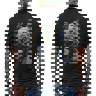 Christmas Sphynx Cat Music Festivals Ravers EDM Xmas Party Men's Back Print T-Shirt | Mazezy