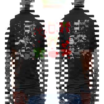 Christmas Xmas Coquette Bow RN CNA ICU Scurb Nurse Doctor Men's Back Print T-Shirt | Mazezy