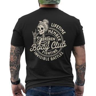 Chronic Illness Spoonie Lifetime Member Broken Body Club Men's T-shirt Back Print | Mazezy