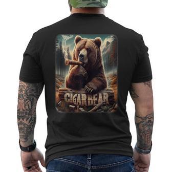 Cigar Smoking Cigar Bear Men's T-shirt Back Print - Thegiftio UK