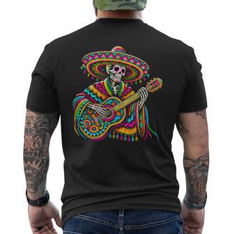 Cinco De Mayo Skeleton Skull Sombreros Guitar Men's T-shirt Back Print - Thegiftio UK
