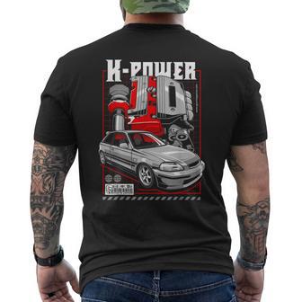 Civic Ek K Engine Type R Japanese Car Men's T-shirt Back Print - Thegiftio UK