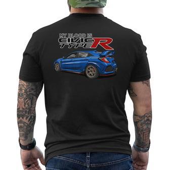 Civic Type R Ek Japanese Car My Blood Is Men's T-shirt Back Print - Thegiftio UK