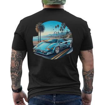 Classic Countach Italian Supercar Poster Car Vice Men's T-shirt Back Print | Mazezy