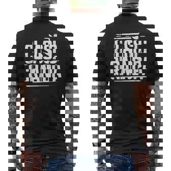 Classic Grandpa With Smoking Pipe Vintage Men's Back Print T-Shirt | Mazezy