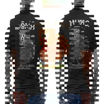 Classic Turkey Cow Moo Moo Thanksgiving Men's Back Print T-Shirt | Mazezy