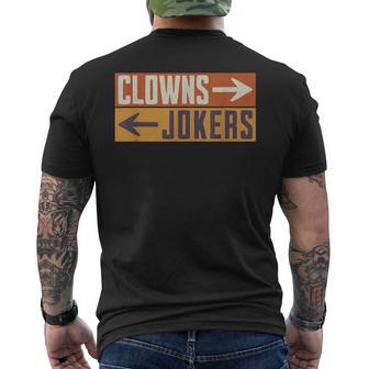 Clowns To The Right Jokers To The Left Retro Vintage Men's T-shirt Back Print - Thegiftio UK