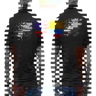 Colombia & USA Together Half American Half Colombian Tank Top Men's Back Print T-Shirt | Mazezy
