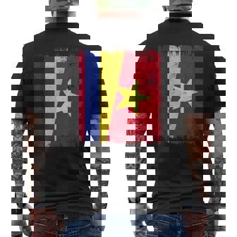 Colombia Vietnam Half Flag Colombian Vietnamese History Men's Back Print T-Shirt | Mazezy