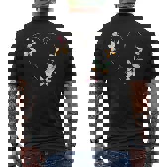 Colorful Heart Butterfly Men's Back Print T-Shirt - Monsterry