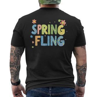 Colorful Spring Fling Costume For Blooming Season Men's T-shirt Back Print - Thegiftio
