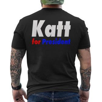 Comedy Lover Apparel Katt For President Small Black Men's T-shirt Back Print - Thegiftio UK